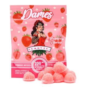 Dames 200MG THC Gummies Strawberry 600x600 1