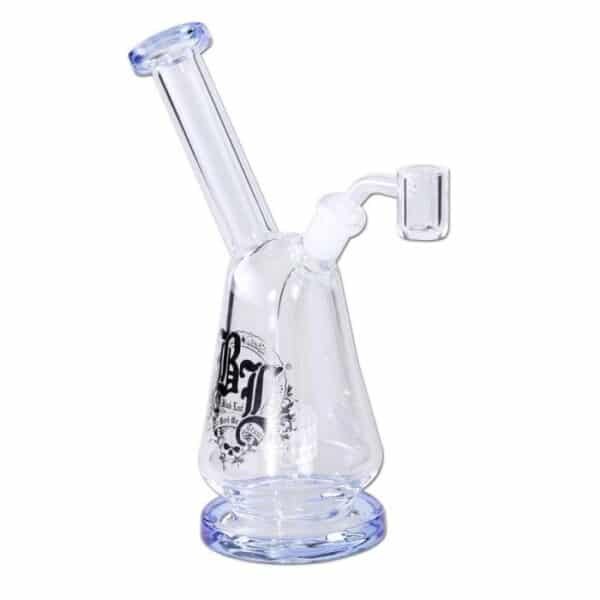 Black Leaf Glass Drum Percolator Dab Rig