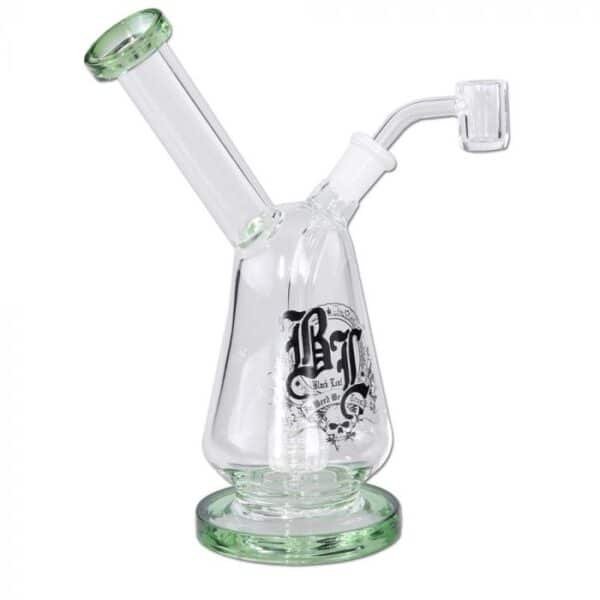 Black Leaf Glass Drum Percolator Dab Rig