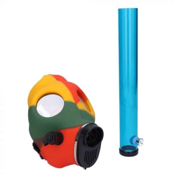 Silicone Gas Mask Bong with Acrylic Straight Tube | Phenos Dispensary