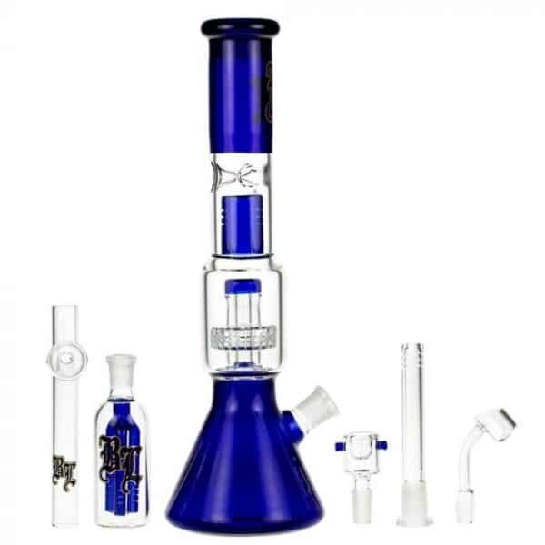 Black Leaf Beaker Ice Bong with Drum Percolator | Phenos Dispensary