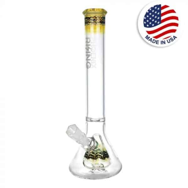 Phoenix Rising Silver Fumed Pyramid Beaker Bong | Phenos Dispensary